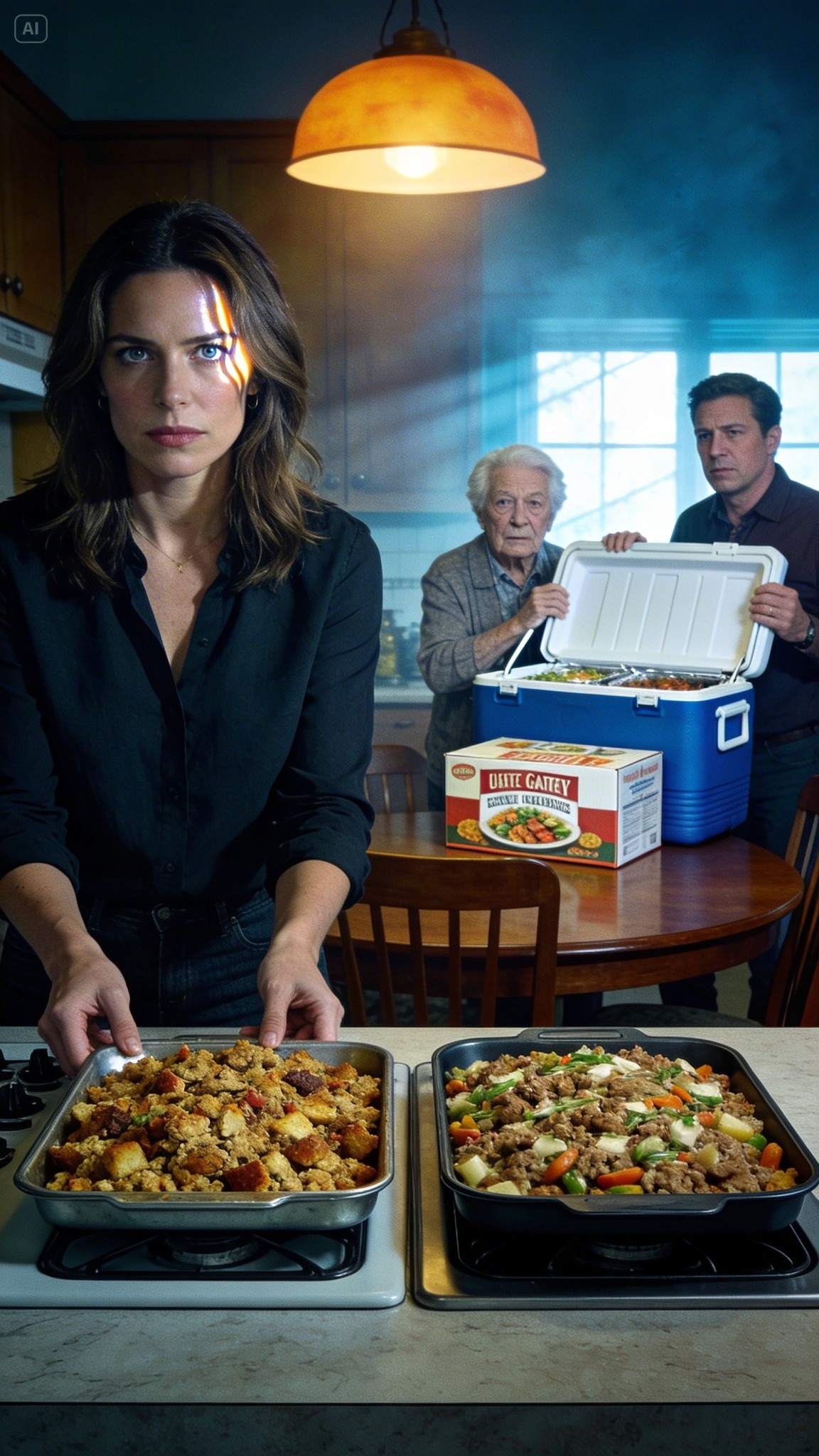 Hálaadás reggelén az apósomék megjelentek egy óriási hűtőtáskával, és bejelentették, hogy hoztak egy „megbízható” házias pulykát, köreteket és pitéket, így senkinek sem kellett „színlelnie”, hogy a feleségem főztje különleges. Gyakorlatilag az egész étlapot lecserélték a saját konyhánkban. A feleségem nem kiabált – úgyis letette a tányérokat az asztalra, és megkérte mindenkit, hogy válasszon. Az, hogy láttam őket pánikolni a választás miatt, mindent elárult.