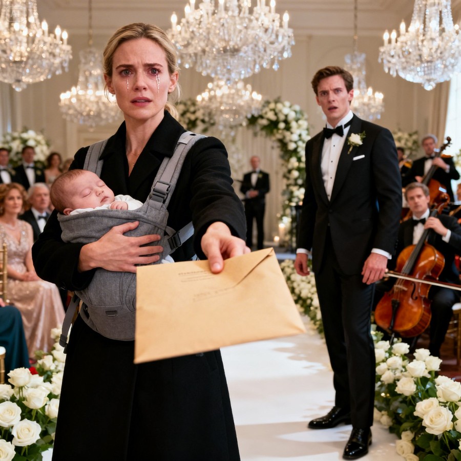 Hat héttel azután, hogy a férjem egy fehérbe zárt engem és az újszülöttünket, még mindig hallottam az utolsó szavait: „Jól leszel. Te mindig túléled.” Most a csillogó esküvője hátuljában álltam, a babám a mellkasomnak dőlve aludt, a kezemben pedig egy lezárt boríték égett. Amikor észrevett, elmosolyodott. „Mit keresel itt?” – sziszegte. Én pedig azt suttogtam: „Neked adom, amit elfelejtettél… és elveszem, amit elloptál.” Aztán a zene elhallgatott.