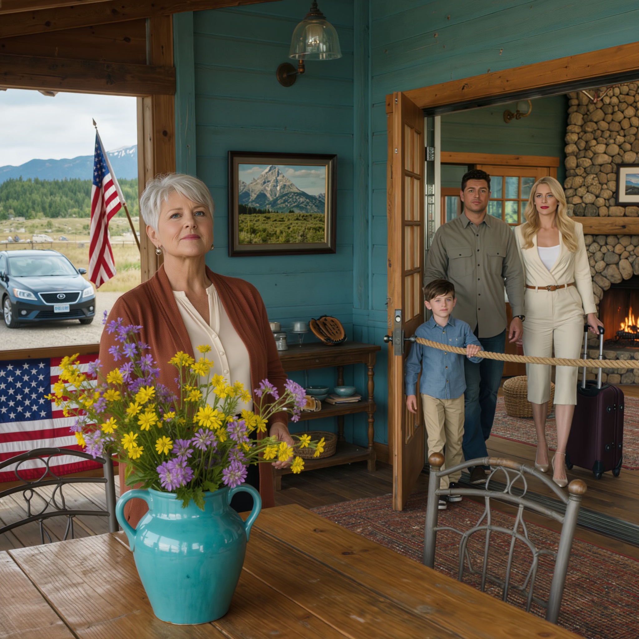 “We heard you bought a luxury villa in the Alps. We came to live with you and make peace,” my daughter-in-law announced at my door, rolling her luggage inside like it was already hers. I didn’t stop them. But the moment they stepped into the main hall.. –