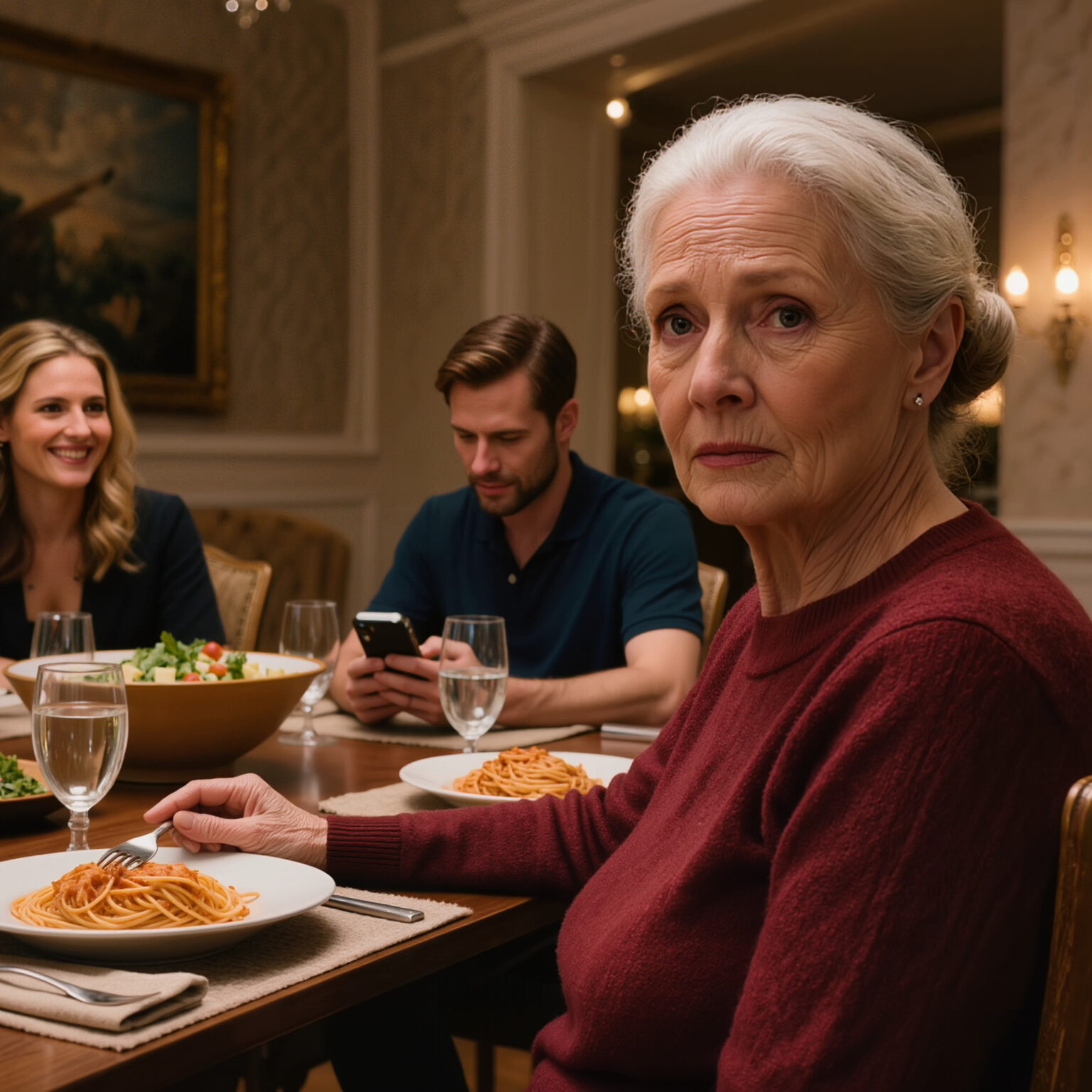 A családi összejövetelen a menyem bort szolgált fel az anyjának, és azt mondta, mosogassak, miközben mindenki vidáman beszélgetett. Halkan elmentem, amikor rájöttek, hogy nem vagyok a konyhában… és nem a tányérok fájtak, hanem az, hogy milyen könnyen egyezett bele a szoba, mintha csak annyit kért volna, hogy adjam oda a sót.