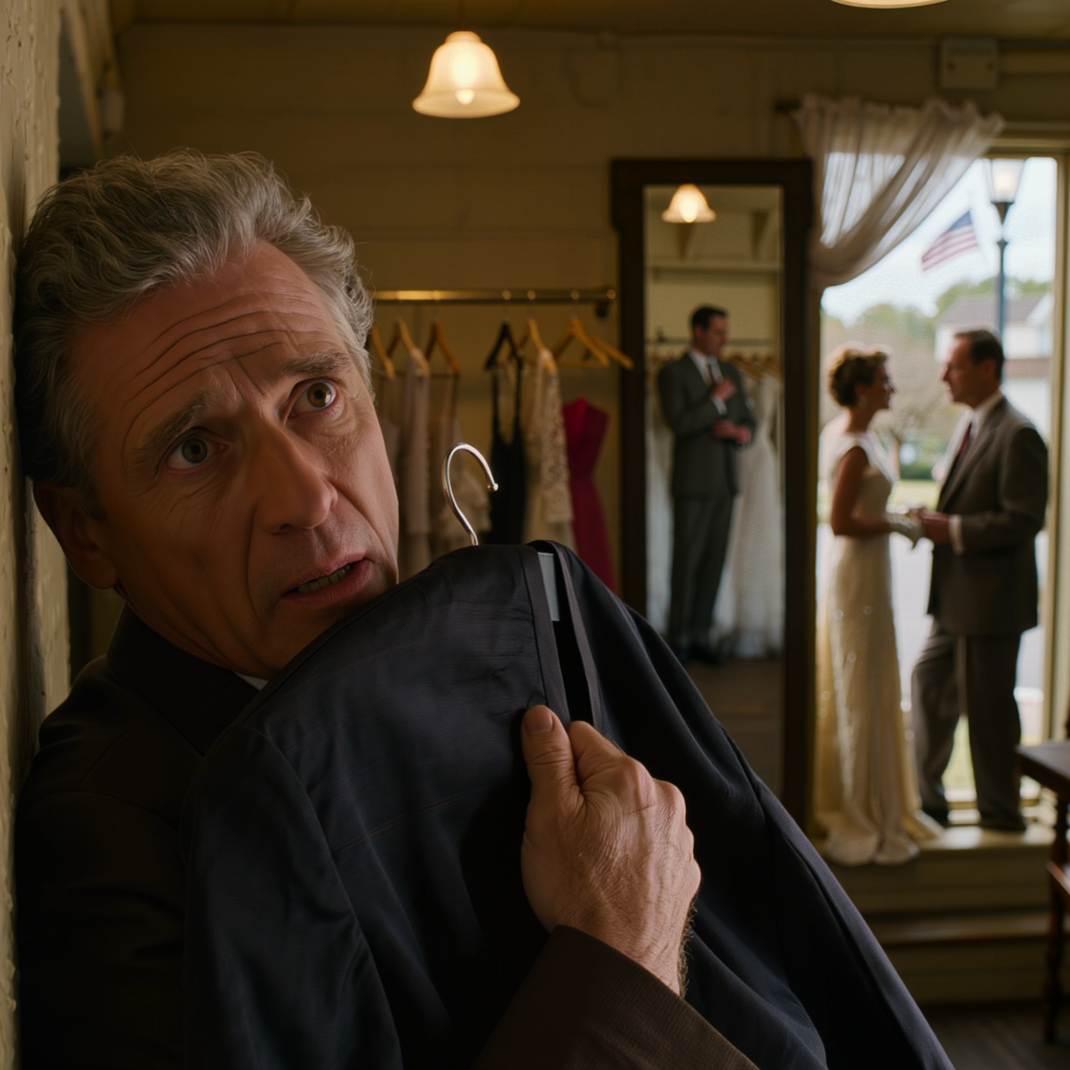 Az évfordulónk előtt a ruhabolt tulajdonosa megragadta a karomat, és azt mondta, hogy „bújjak el”, öt perccel később pedig egy sötét próbafülkében álltam, és hallgattam, ahogy a saját feleségem nyugodtan magyarázza, hogyan fog kihúzni az életemből, miközben én mosolyogva végigsétálok a hátsó udvarunkban tartott bulin.