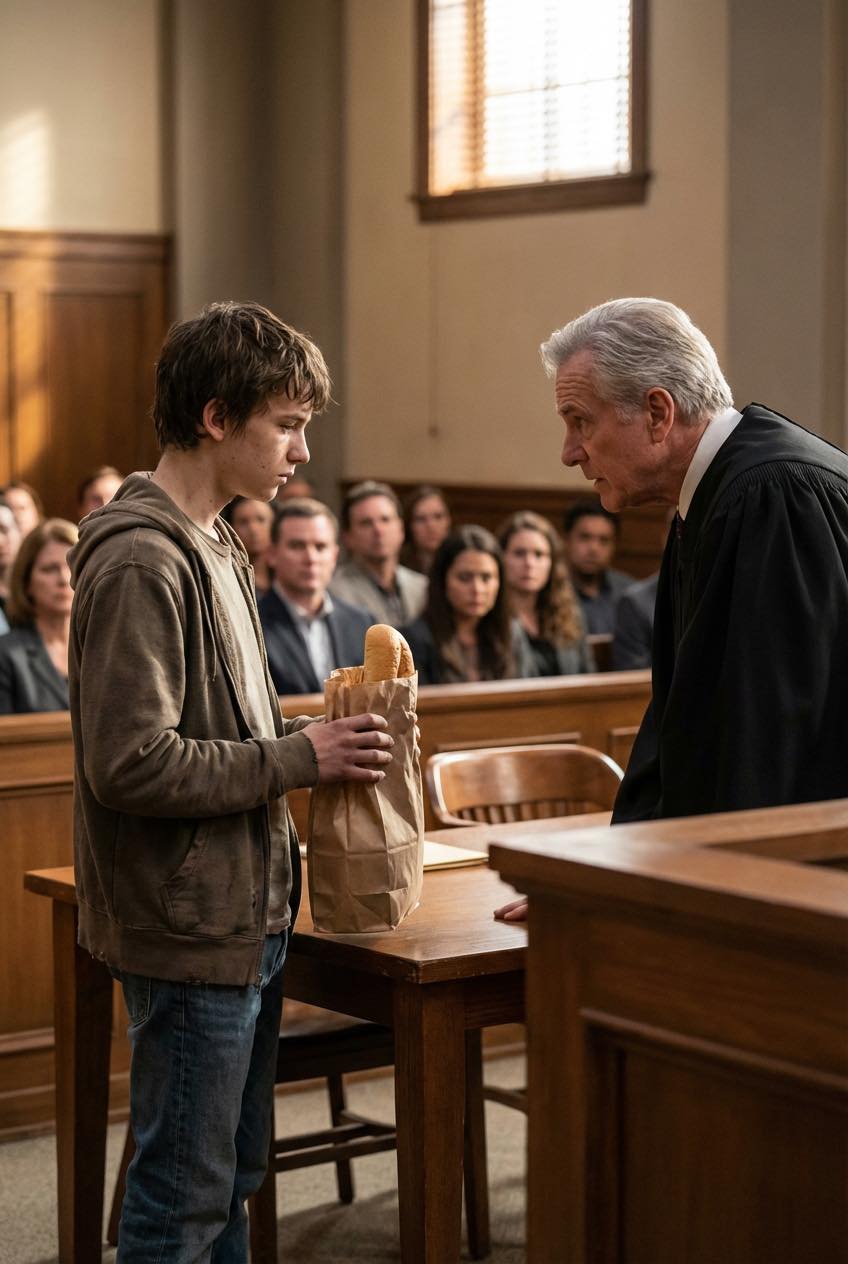 „Anyukám tegnap nem evett – és én sem” – mondta az éhező fiú, akinek az ellopott kenyere miatt szövetségi bíró elé kellett állítania a bíróságot, és szembe kellett néznie az éhség, a szegénység és a családját cserbenhagyó rendszer lesújtó valóságával.