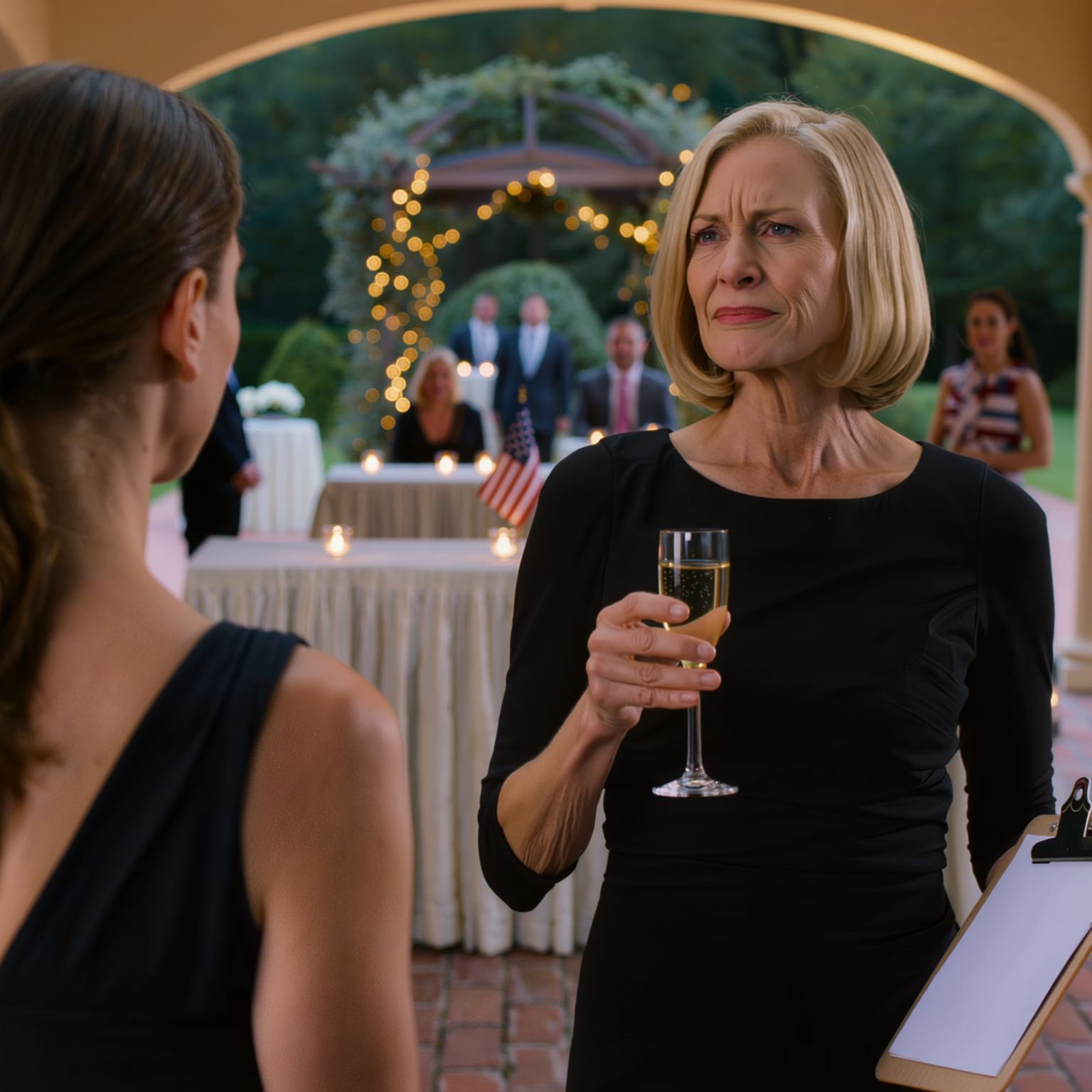 A sógornőm esküvői próbájára érkeztem, és azt hittem, a családdal fogok ülni. De a névjegykártyámon szemérmetlenül az állt, hogy „rendezvényszervező”. Patricia vigyorgott, és azt mondta, hogy „olyan jó vagyok a szervezésben”. Nyolc szék, nyolc név, és én otthagytam a konyhában egy írótáblát a kezemben. Marcus azt suttogta: „Csak rajta.” Beleejtettem a gyűrűmet egy pezsgőspohárba. Aztán a klubvezető odajött, és mondott egy mondatot, amitől az egész terem megdermedt…