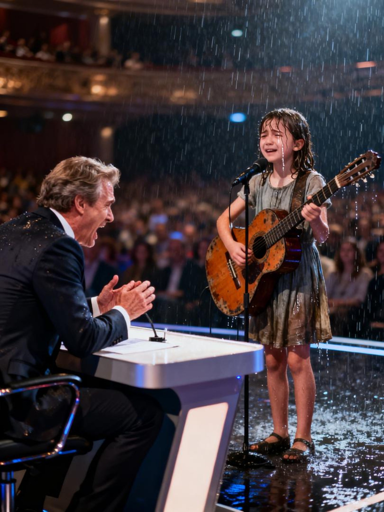 Az esőben énekelt, hogy megmentse anyját, nem tudván, hogy a előtte álló milliomos bíró az apa, aki elhagyta őket… és amikor felismerte az altatódalt, amit nekik szokott énekelni, megértette, hogy a sors élete legfájdalmasabb adósságával sújtotta.