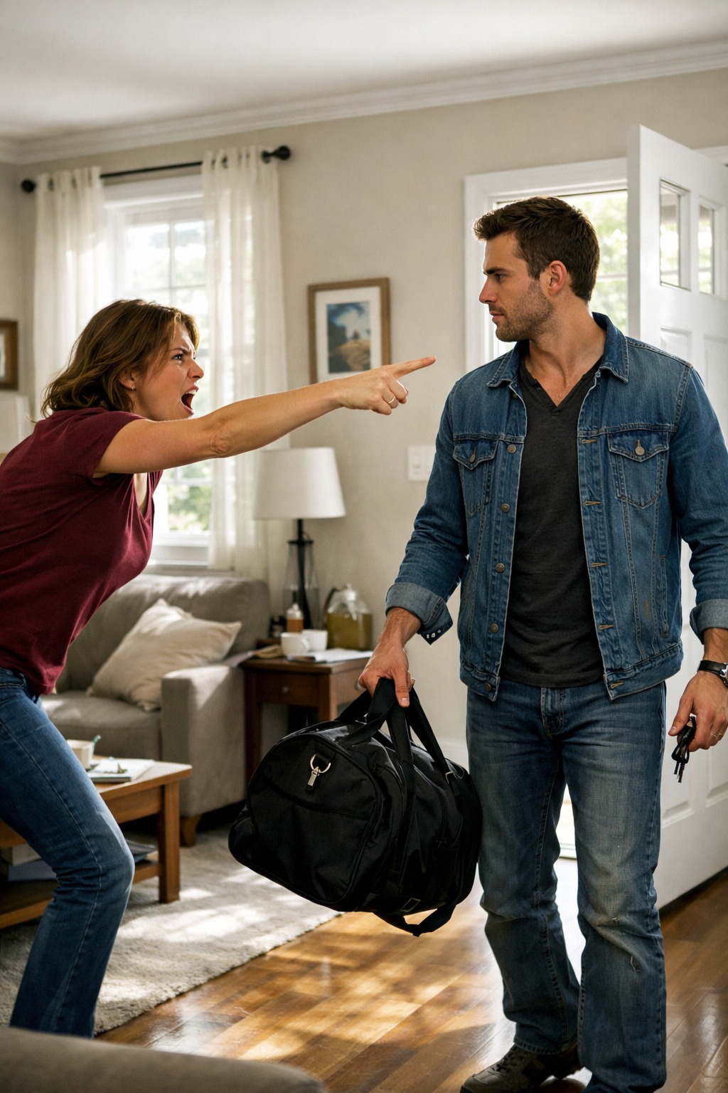 Azt kiáltotta: „Ha azon az ajtón mész ki, NE MERJ VISSZA JÖNNI!” Azt válaszoltam: „Látni akarom, mi történik.” Aztán felkaptam a holmimat és elmentem. Egy héttel később. Könnyek között hívott vissza.