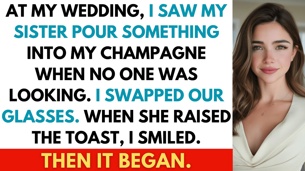 Az esküvőmön láttam, hogy a húgom önt valamit a pezsgőmbe, amikor senki sem nézett oda. Poharat cseréltünk. Amikor felemelte a poharat, elmosolyodtam. AKKOR KEZDŐDÖTT EL.