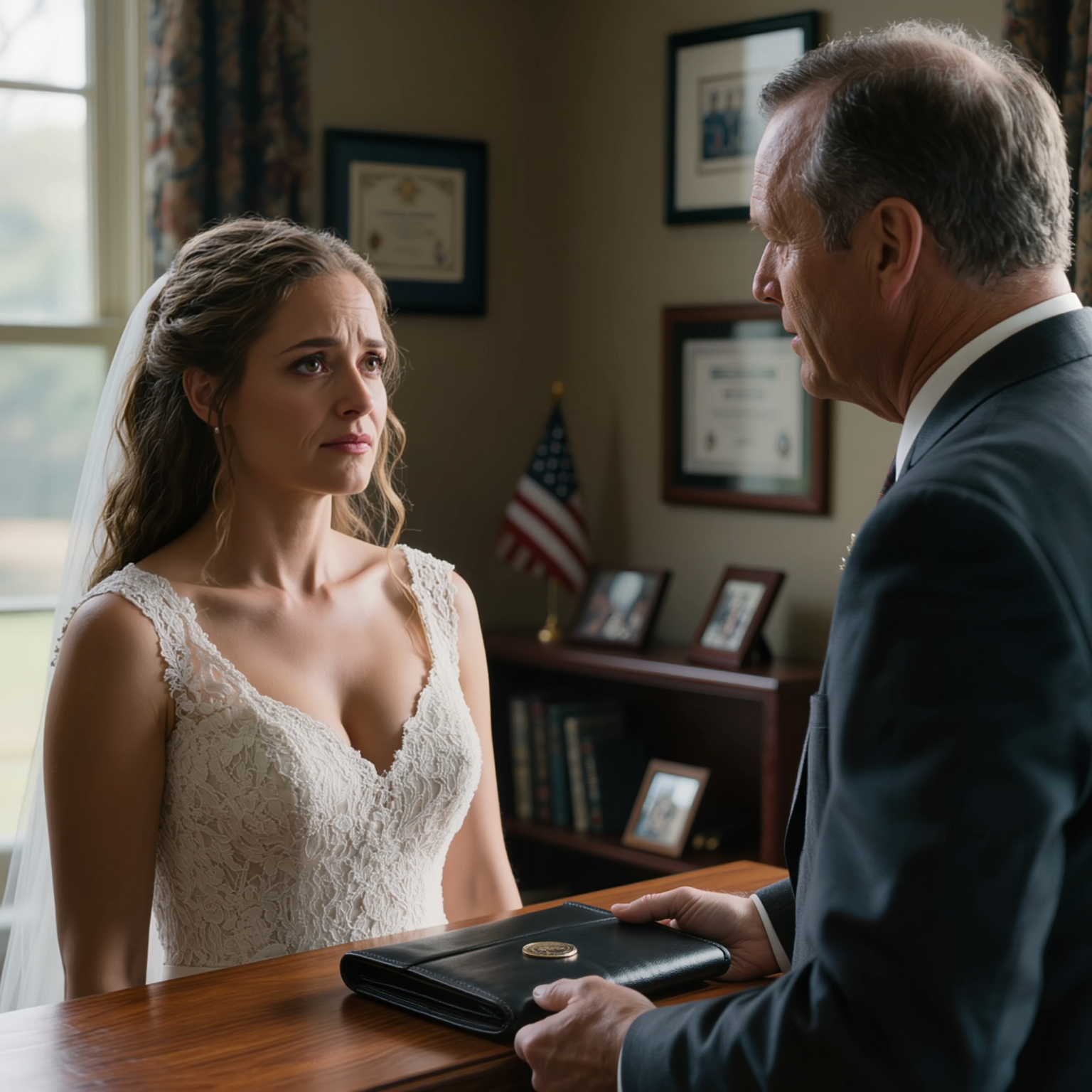 A nővérem elvette a menyasszonyi ruhámat három nappal a szertartás előtt, és azt mondta: „úgyis csak egyszer fogod felvenni”, de elfelejtette, hogy apám nem marad örökké csendben, nem akkor, amikor hirtelen az egész ötszögletű karrierje a tét.