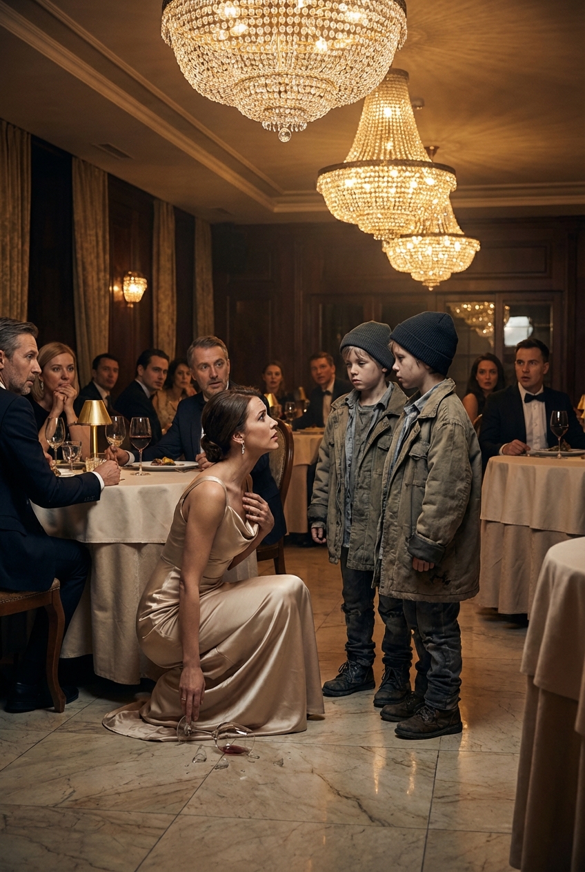 Egy ötcsillagos étteremben higgadtnak és erőteljesnek tűnt, ünnepelve kiváltságos életét – egészen addig, amíg két hajléktalan ikerpár oda nem lépett az asztalához, és ételmaradékokat kért tőlük. Egyetlen pillantás a szemükbe olyan volt, mintha a férjét látta volna, akit évekkel ezelőtt eltemett, és feltárult volna előtte egy régóta rejtett titok, akit azt hitt, örökre elveszett.