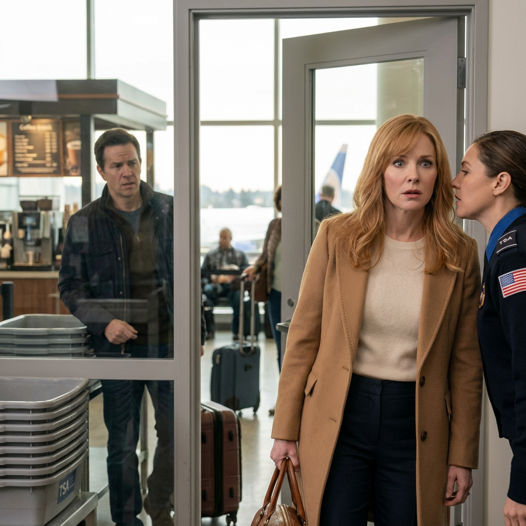 Miután vett nekem egy nyaralási jegyet és kitett a repülőtérre, a férjem furcsán izgatottan várta a távozást, mintha nem tudna elég gyorsan elmenni onnan. Alig fejeztük be a búcsúzkodást, és már a kapu felé fordultam, amikor egy biztonsági őr elém lépett, és lehalkította a hangját. „Asszonyom, ne szálljon fel erre a járatra” – mondta. „Jöjjön velem. Valamit látnia kell.”