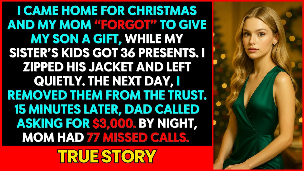 A fiam születésnapján megjelentünk a szüleim házában, és ajándékokkal, széles mosollyal köszöntötték a húgom gyerekeit – mintha korán jött volna el számukra a karácsony. Aztán elmentek a fiam mellett, üres kézzel, mintha csak a háttér része lenne. Anyukám vállat vont, és azt mondta: „Nem tudtuk”, de én néztem, ahogy öt perccel később átcsúsztat a húgomnak egy borítékot, és „valami különlegesnek” nevezi. Nem vitatkoztam, és nem hoztam zavarba a gyerekemet mindenki előtt – elmosolyodtam, megfogtam a kezét, és elmentem… És azon az estén egyetlen csendes változtatást eszközöltem, ami felforgatta az egész családi dinamikát.