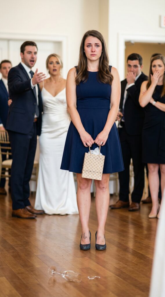 Kölcsönruhában léptem be az eljegyzési buliba, és a saját húgom ráförmedt: „Vége van az esküvőnek. Nem hagyom, hogy egy szegény lány szégyent hozzon a családunkra.” A terem megdermedt. Lángolt az arcom – míg a vőlegény hirtelen fel nem állt, tágra nyílt szemekkel, és elég hangosan ahhoz, hogy mindenki hallja: „Főnök… itt van.” A rokonok között zihálás futott végig. A húgom dadogva megszólalt: „H-hogy hívták?” Elmosolyodtam – mert ez nem is volt a legnagyobb titok.