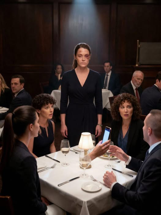 A 10. évfordulónk alkalmából rendezett vacsorán mindenki elé álltam egy monoklival a szememben. A terem elcsendesedett. A férjem büszkén mondta: “A nővéreim voltak… Megtanítottak neki egy kis tiszteletet.” A nővérei büszkén nevettek… Aztán az ikertestvérem odalépett a férjemhez, és tett valamit, ami mindannyiukat megdöbbentette…