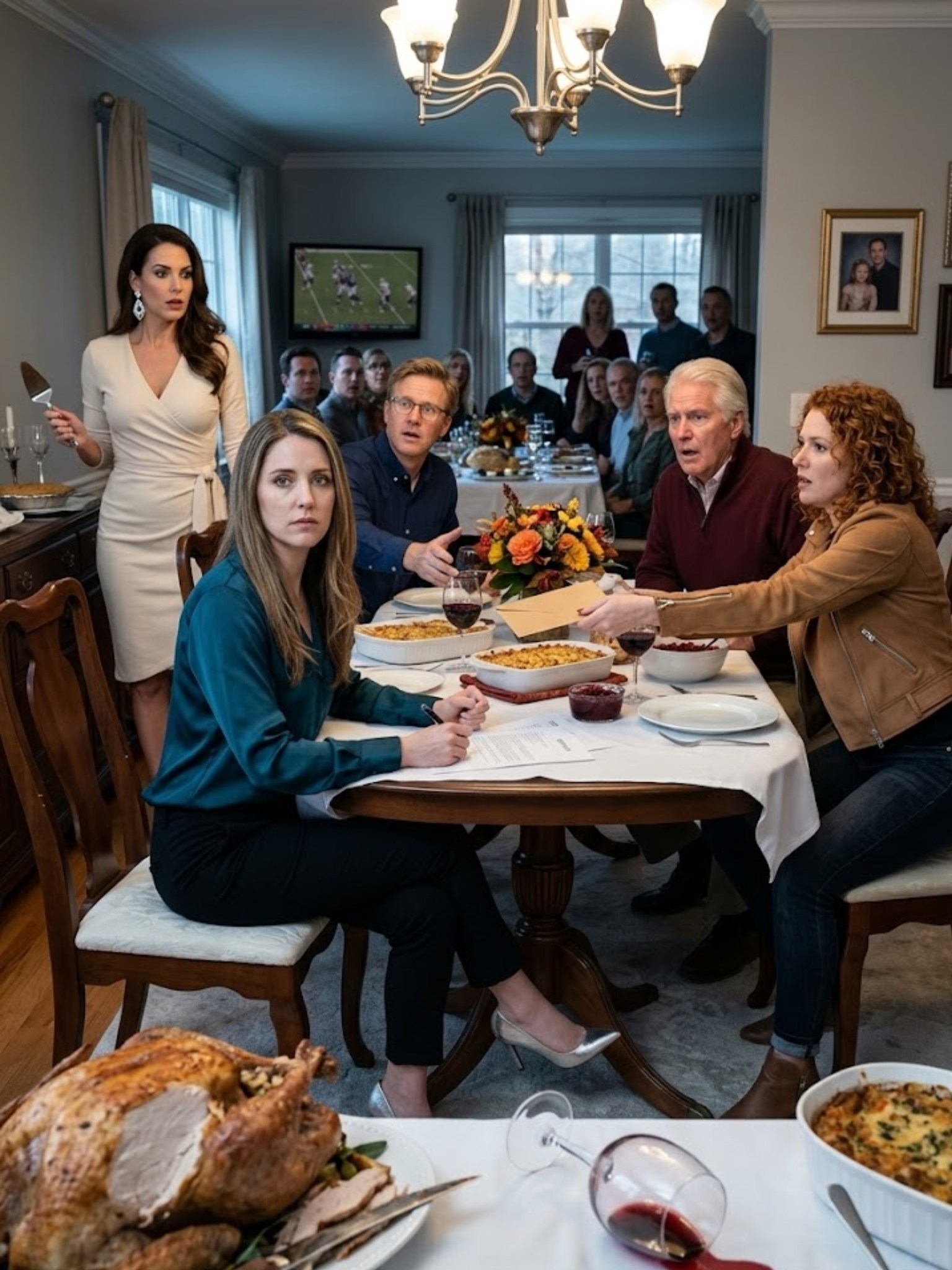 Amikor az apósom közjegyző által hitelesített válási papírokat csúsztatott át a hálaadásnapi asztalon 22 vendég előtt, a férjem még a szemembe sem nézett.