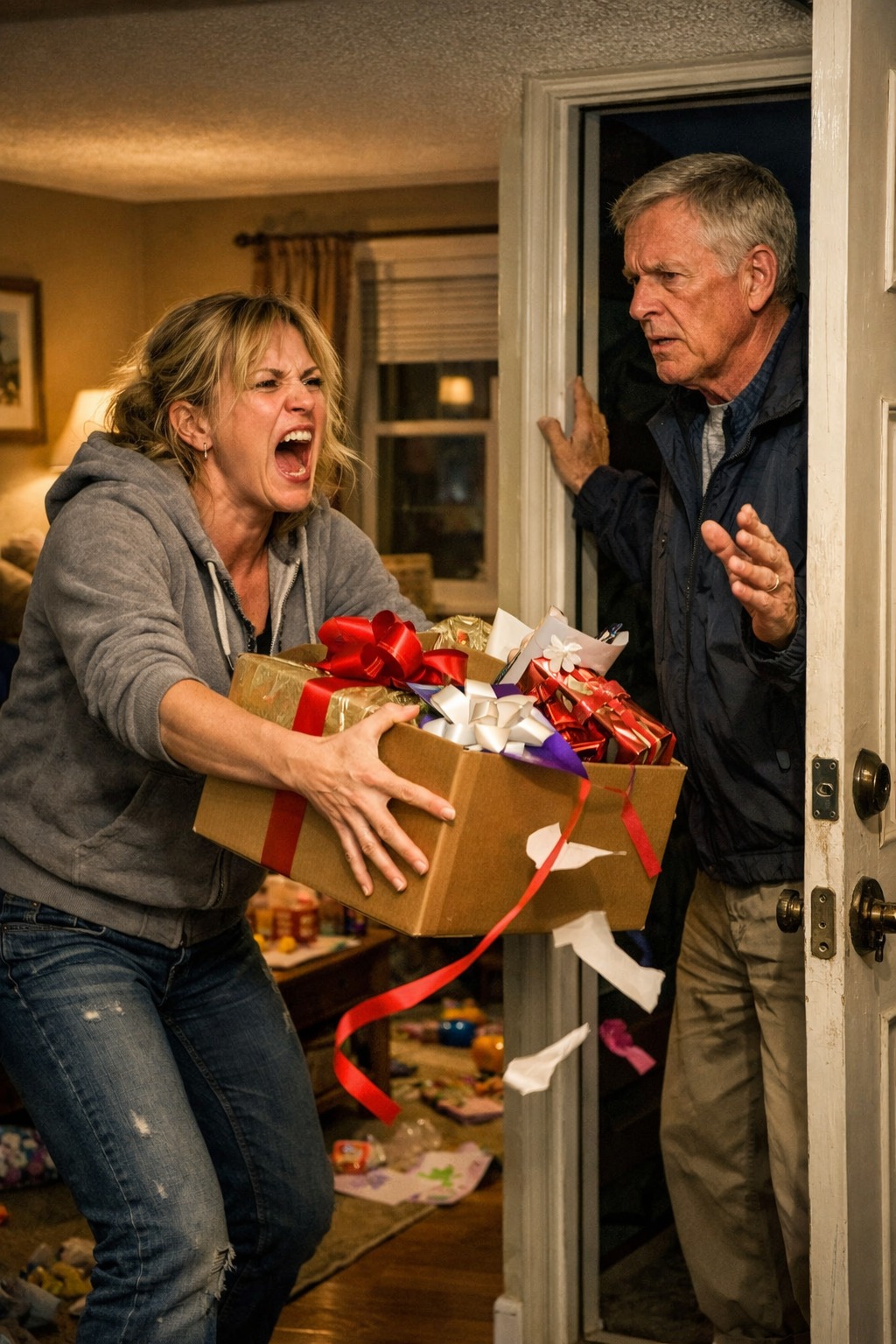 Apám azt mondta: „Idén túl zsúfolt a tömeg – talán te és a gyerekek kiülhettek.” Aztán én azt mondtam…