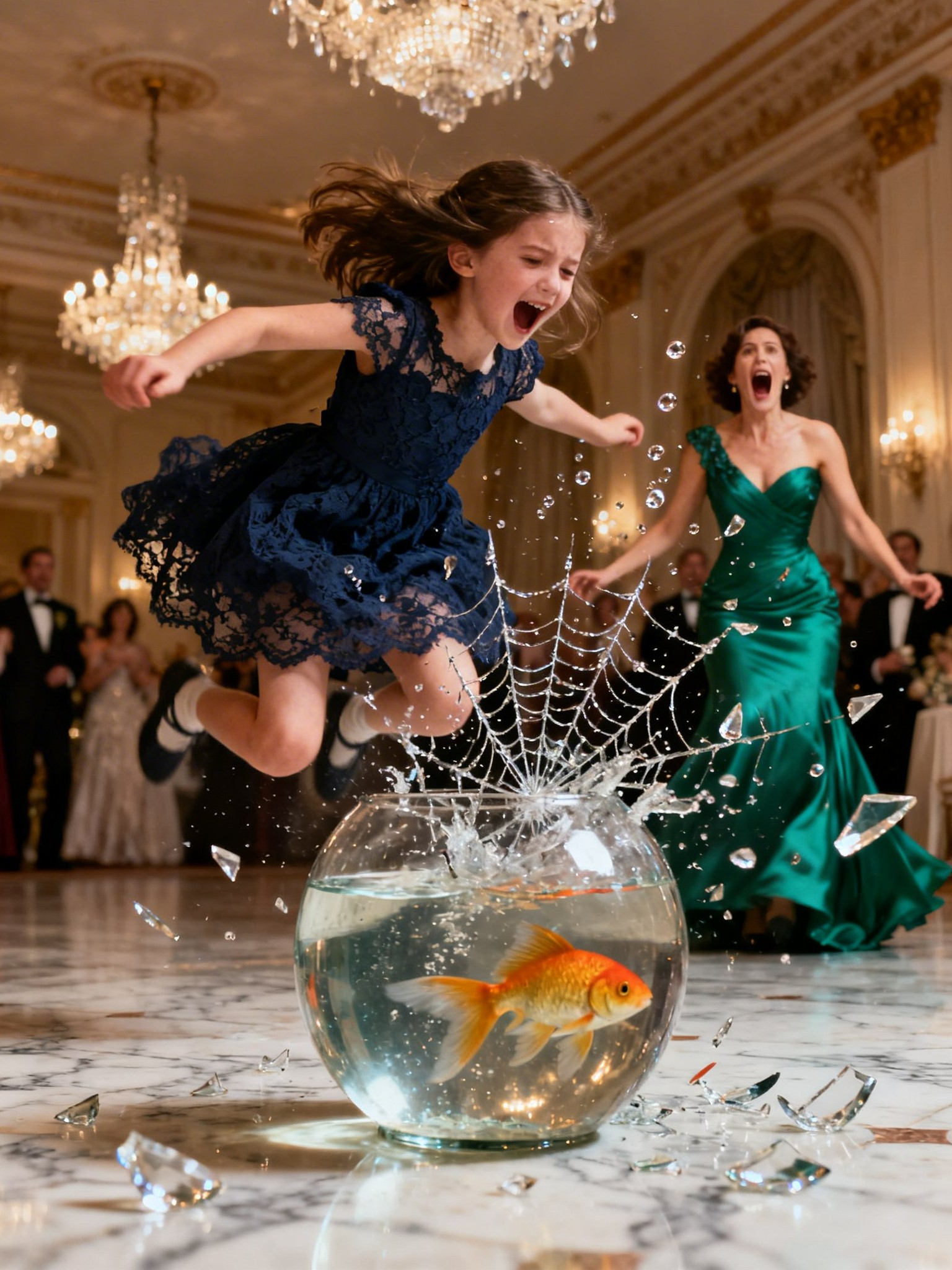 „Tolvaj!”-ot kiáltott, és bedobta a 10 éves gyerekemet egy üveg akváriumba az eljegyzési partiján – de a férjem bizonyítékkal jött be, ami megváltoztatta a szoba hangulatát