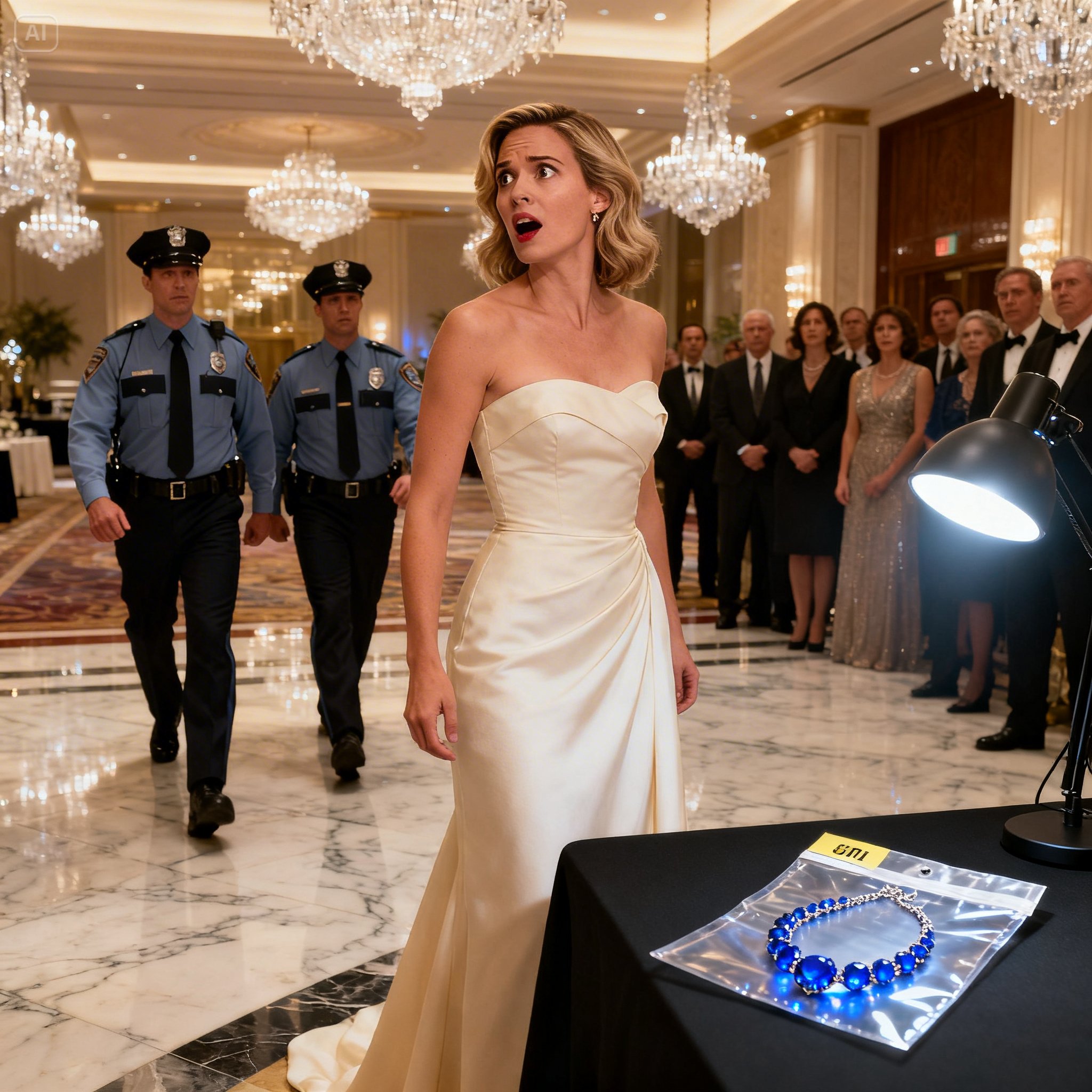 A menyem kölcsönkérte a zafír nyakláncomat egy jótékonysági gálára. Három órával később láttam az esti hírekben – egy FBI bizonyítékokat tartalmazó zacskóban lezárva. Miközben a helikopterek pánikba esett vendégeket filmeztek, a telefonom felvillant: „Ne higgyenek el semmit, amit mondanak.” Percekkel ezután szirénák özönlöttek el a csendes utcámon, és ügynökök vették körül a házamat, választ követelve negyvenmillió dollárról, a halott férjem „eltűnt” aktáiról, és arról, hogy miért kerültek egy nyugdíjas tanárnő ékszerei egy bűnbirodalom középpontjába.