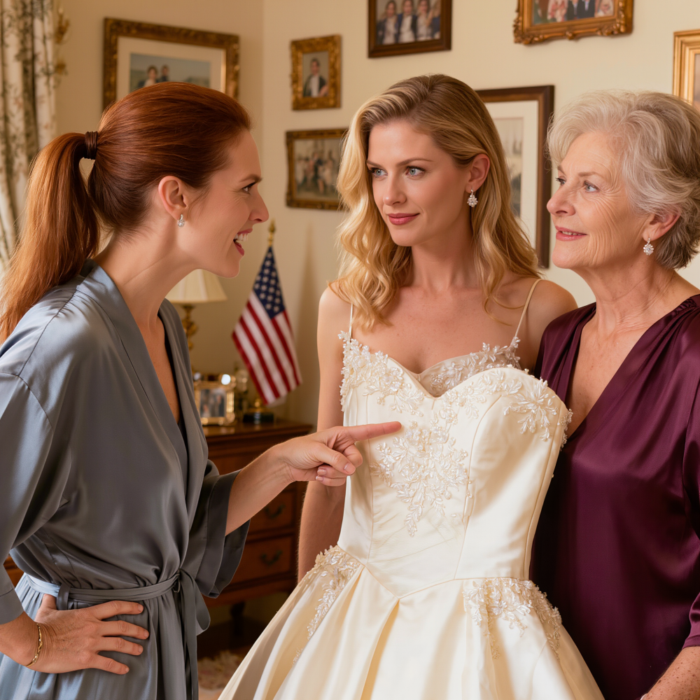 Beléptem a szobába, és láttam, hogy a húgom az esküvői ruhámat viseli – még azt is terveztem, hogy „társmenyasszonyként” jelenik meg a saját esküvőmön. Anya azt mondta: „Hadd érezze magát a húgod is különlegesnek.” Egyenesen ránéztem, és kiabáltam: vedd le, különben nem lesz esküvő. Nevetett rajtam – amíg rá nem jött, hogy teljesen komolyan gondolom.